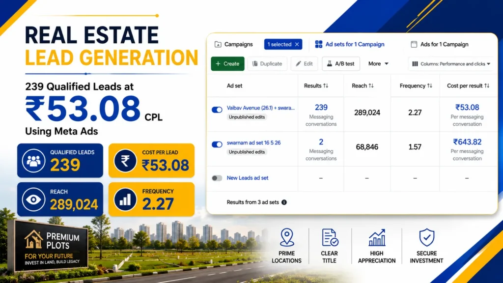 Real Estate Lead Generation : How We Sold Out a Plot Project in Just 5 Weeks